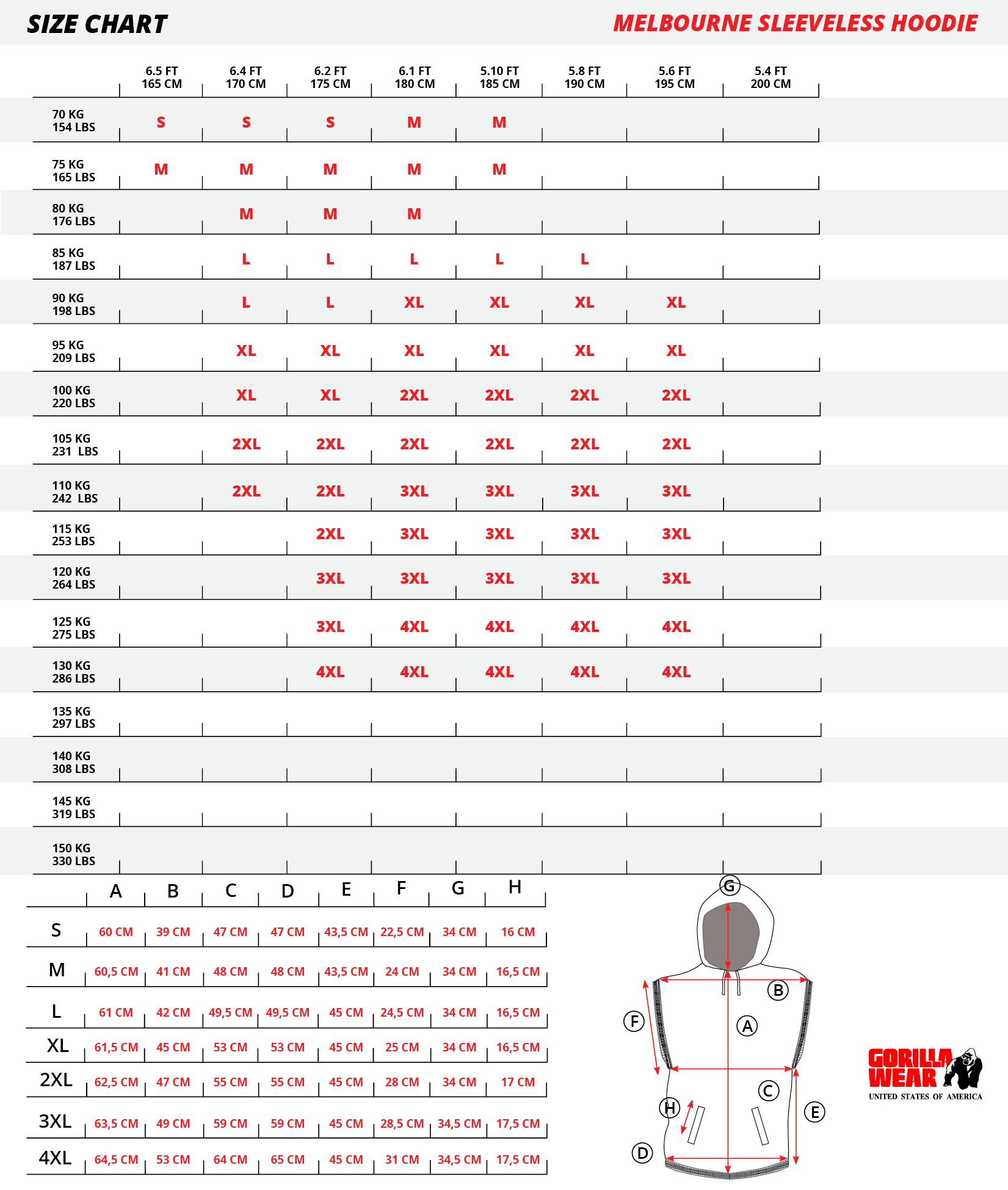 fg12043 sizechart