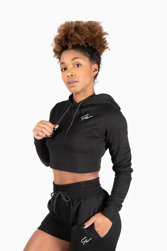 Pixley Crop Top Hoodie - Sort - Bilde 3