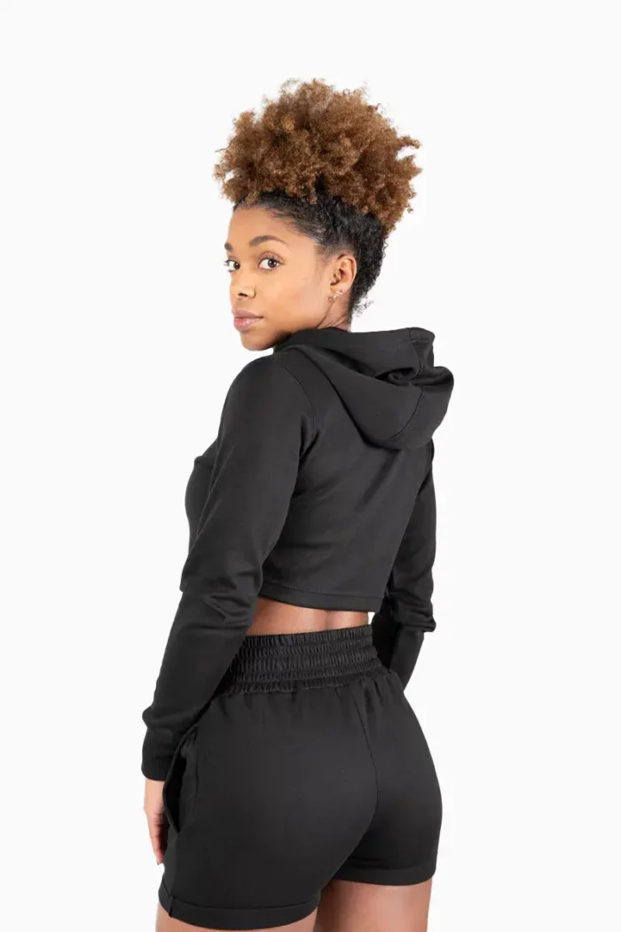 Pixley Crop Top Hoodie - Sort - Bilde 4