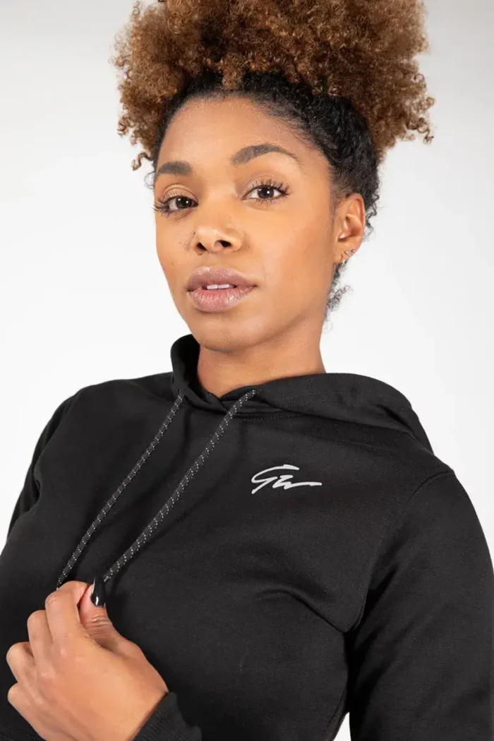 Pixley Crop Top Hoodie - Sort - Bilde 5