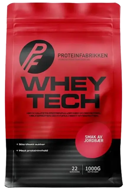 Proteinfabrikken Whey Tech Protein - 1000g â Strawberry