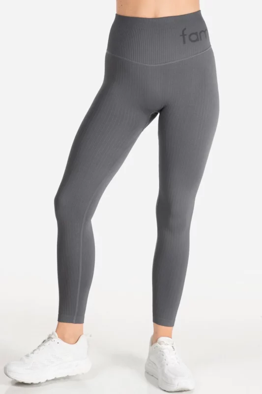Famme Rib Leggings – Grå – S