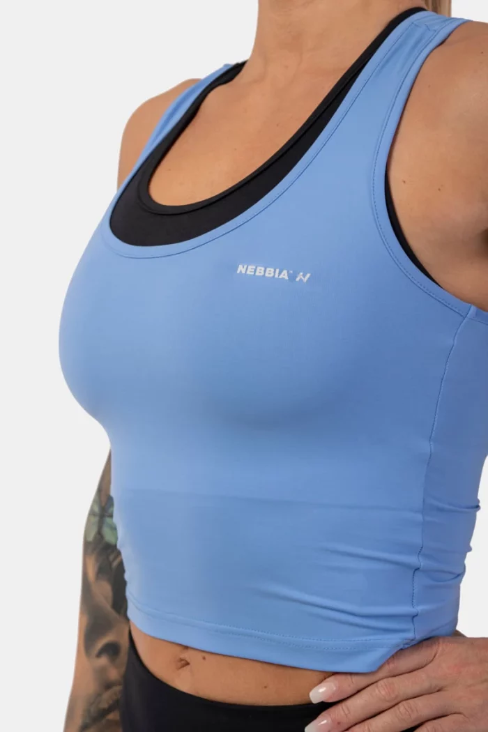 Nebbia Slim-fit Crop Tank Top – Lys Blå – M Nebbia Slim-fit Crop Tank Top – Lys Blå – M