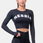 Long Sleeve Thumbhole Sporty Crop Top