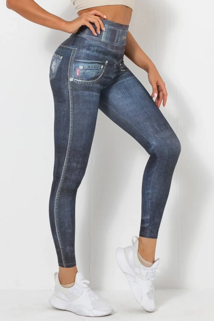 Sporty Look-Alike-Jeans Tights - Bilde 4