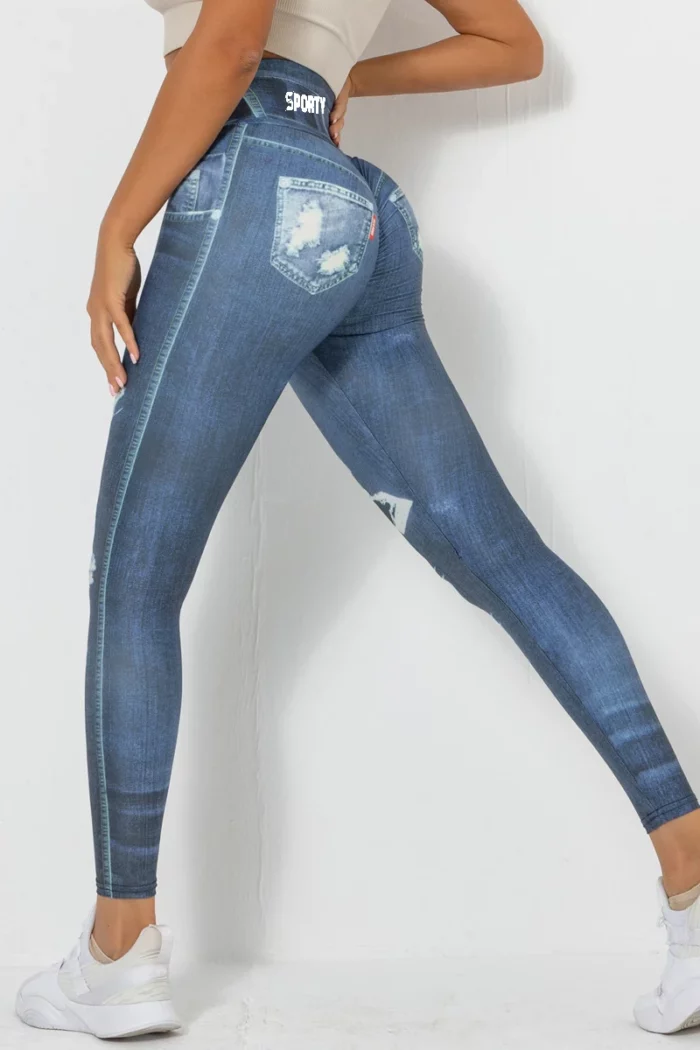 Sporty Look-Alike-Jeans Tights - Bilde 2