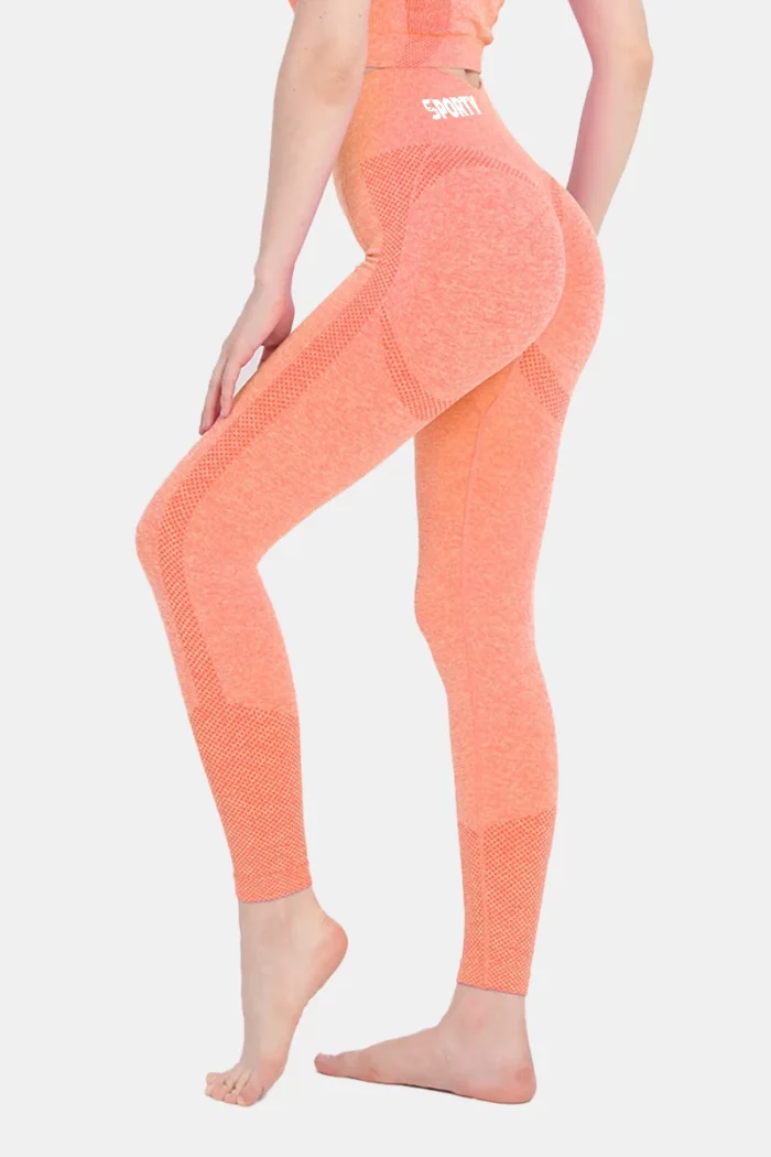 Sporty Seamless Comfort Tights – Peach Orange – L