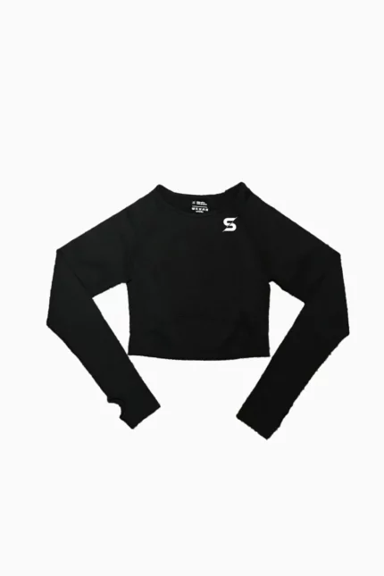 Sporty Elly Longsleeve Cropped – Black – L