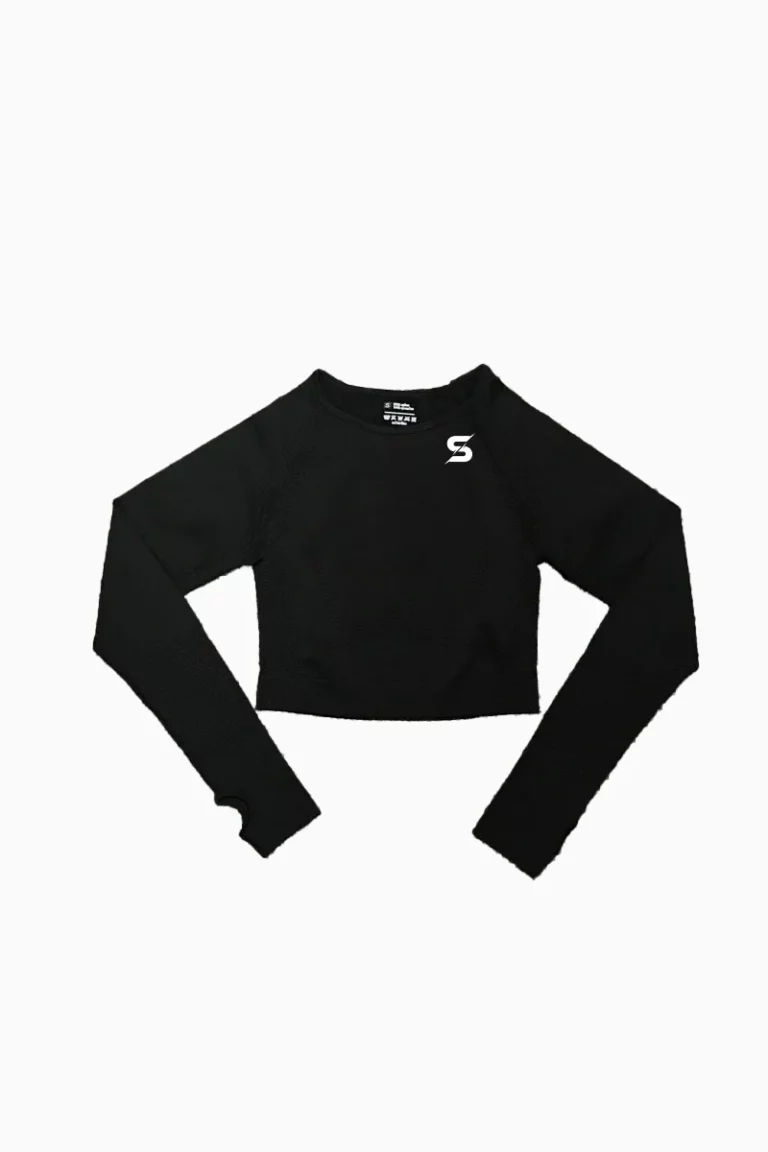 Sporty Elly Longsleeve Cropped – Black – L