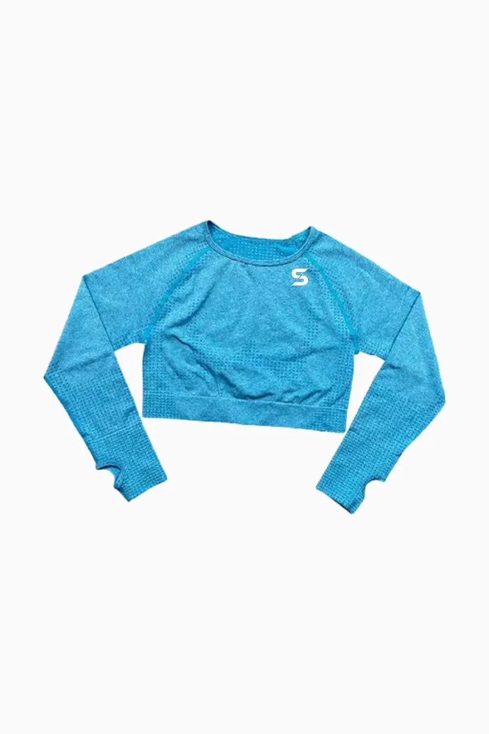 Sporty Elly Longsleeve Cropped – Lake Blue – L