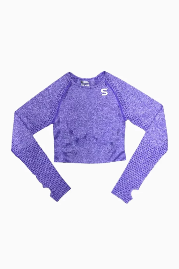Sporty Elly Longsleeve Cropped – Dark Purple – L