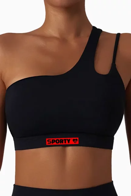 Sporty One-Shoulder Sports Bra