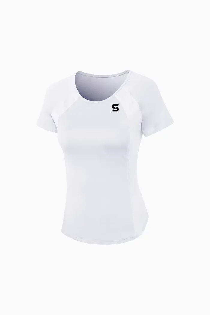 Sporty Stretchy Workout T-shirt – White – M