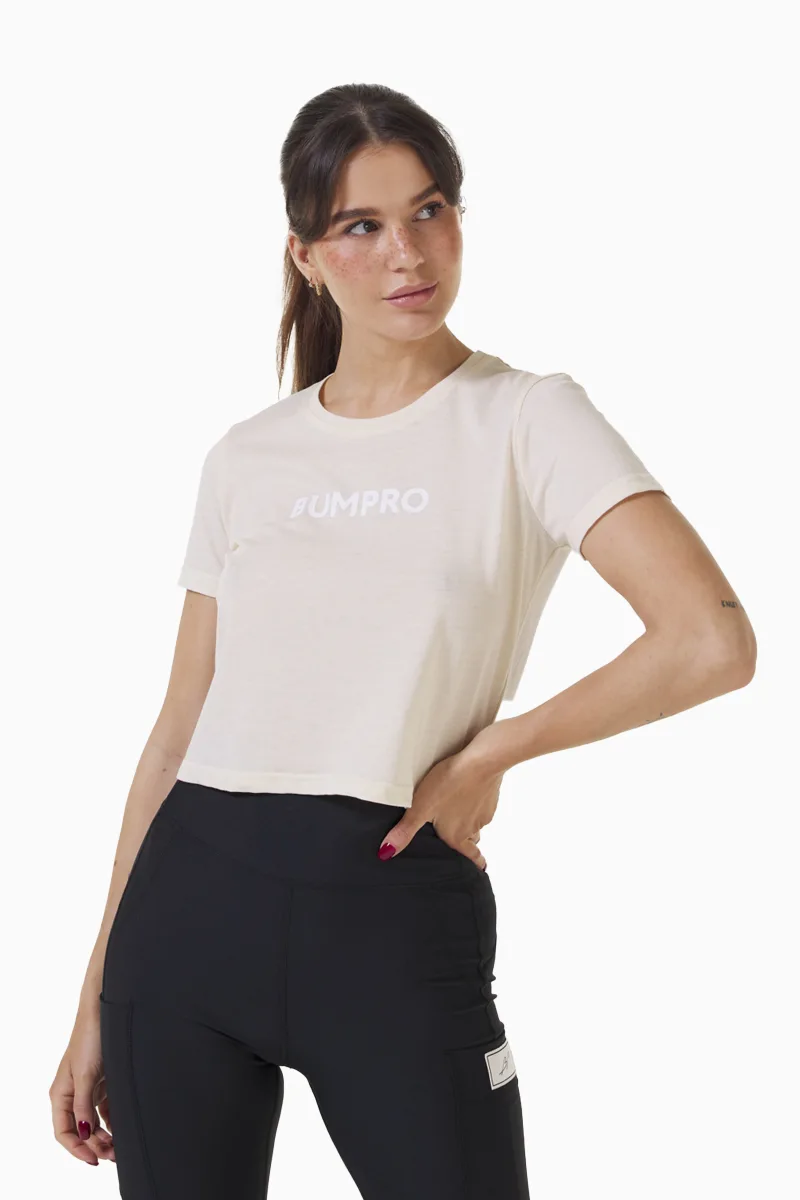 bpdlctow_1 Downtown Logo Crop Tee Off White - Størrelse XS - Bilde 1