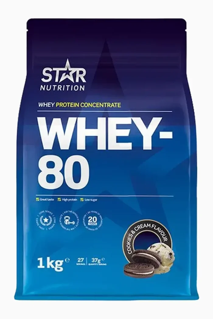 Star Nutrition Whey-80 Protein - 1kg – Cookies & Cream