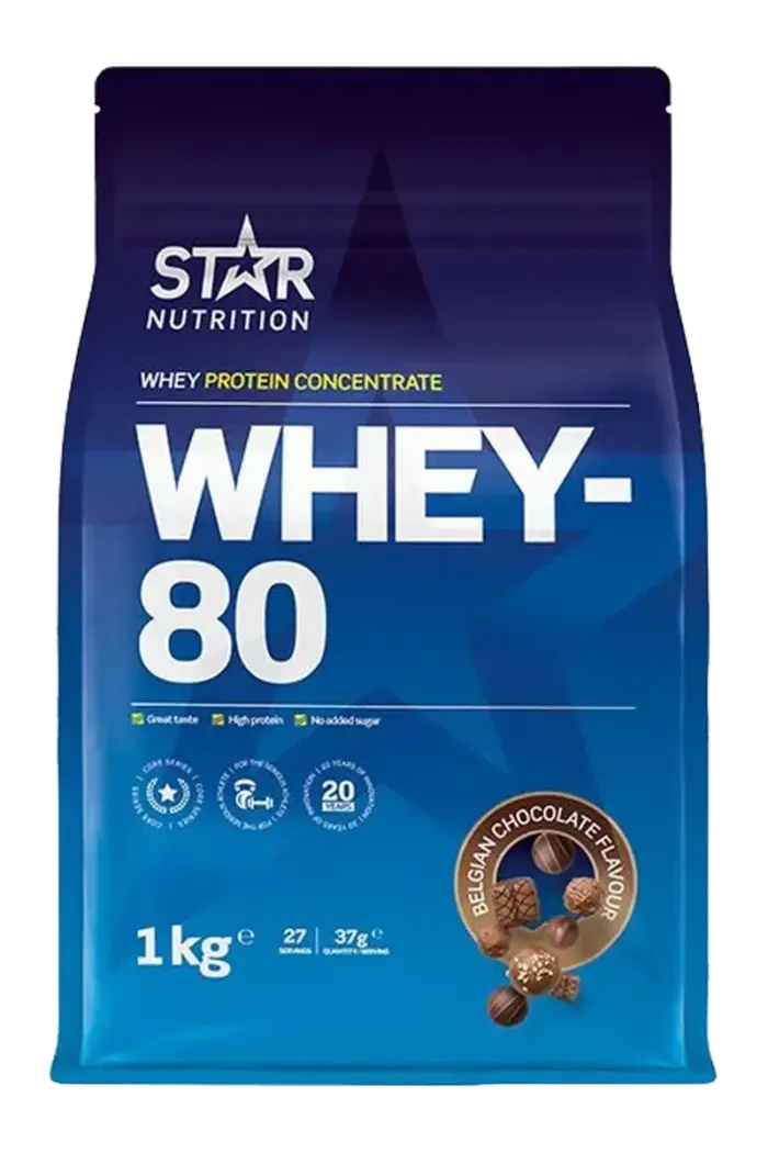 Star Nutrition Whey-80 Protein - 1kg – Belgian Chocolate