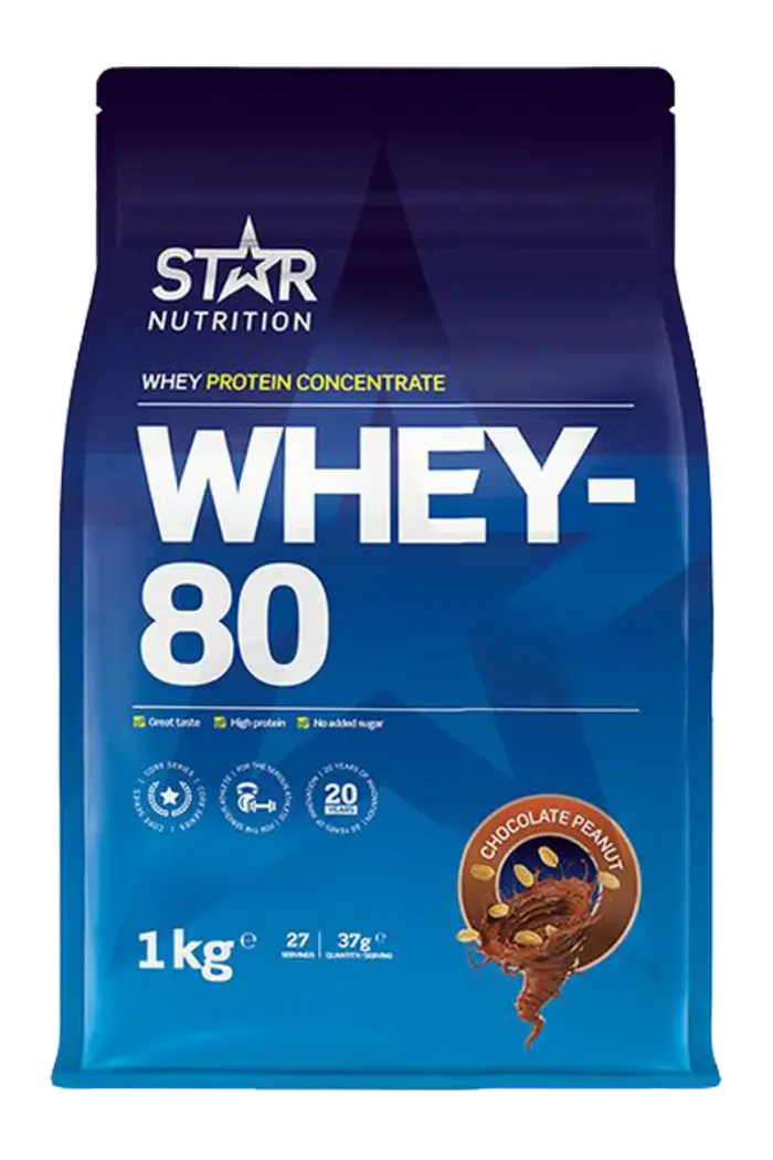 Star Nutrition Whey-80 Protein - 1kg – Chocolate Peanut