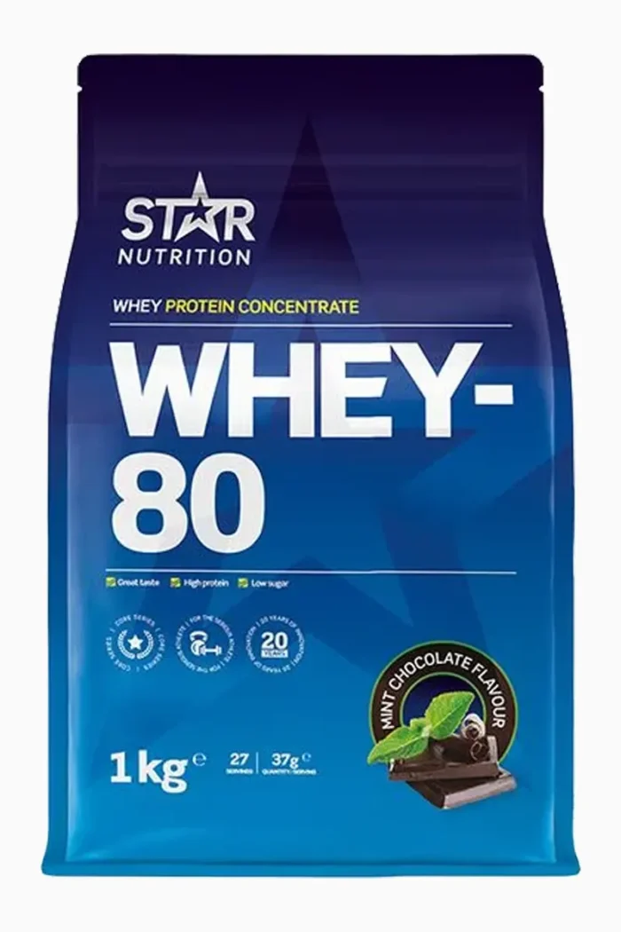 Star Nutrition Whey-80 Protein - 1kg – Chocolate Mint