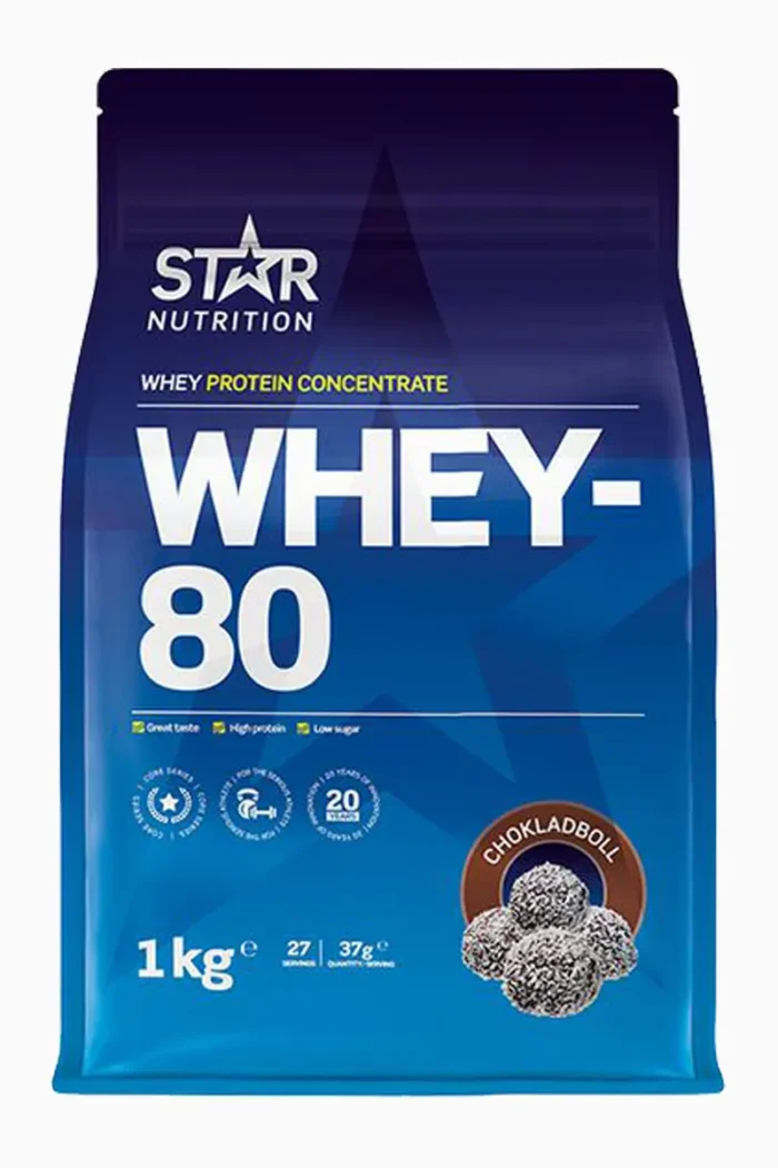 Star Nutrition Whey-80 Protein - 1kg – Skjokoladebolle