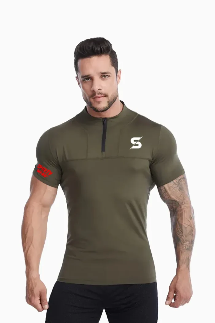 Active 1/4 Zip T-Shirt – XL – Green