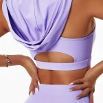 Crop Top Hoodie Sleeveless – Purple – L