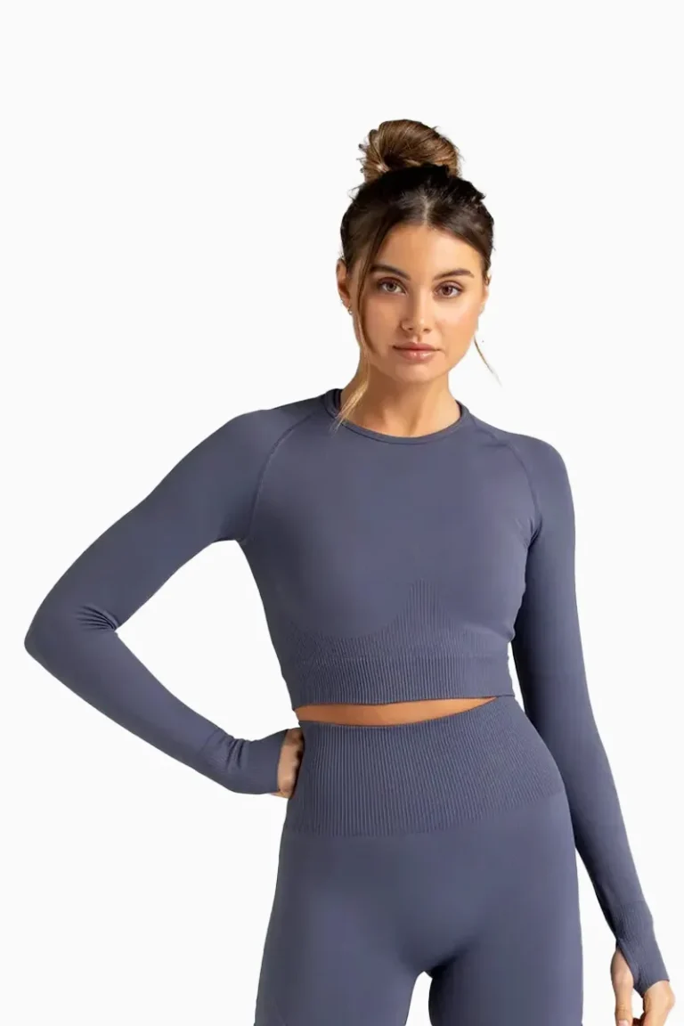 Essential Crop Long Sleeve – Grey – S