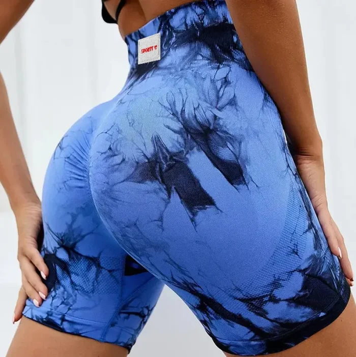 Tie Dye Scrunch Shorts – Blue – L