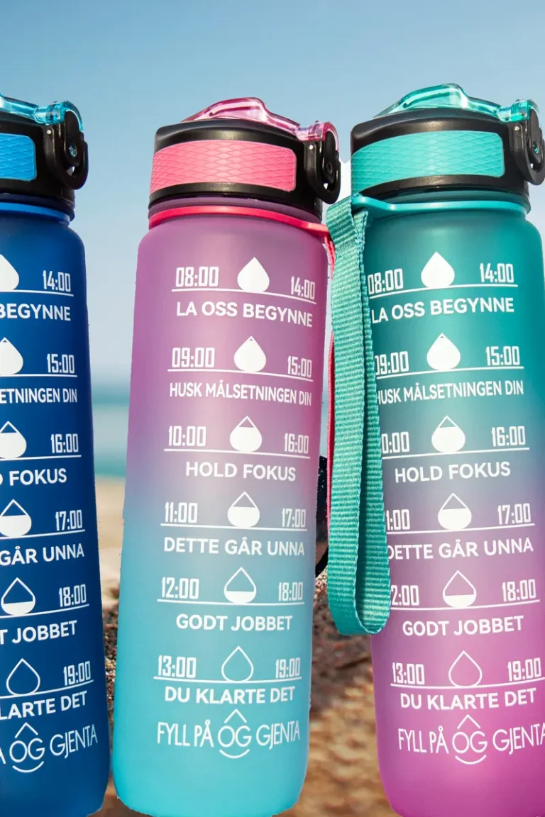 Sporty Motivasjon Drikkeflaske - 1 liter – Rosa