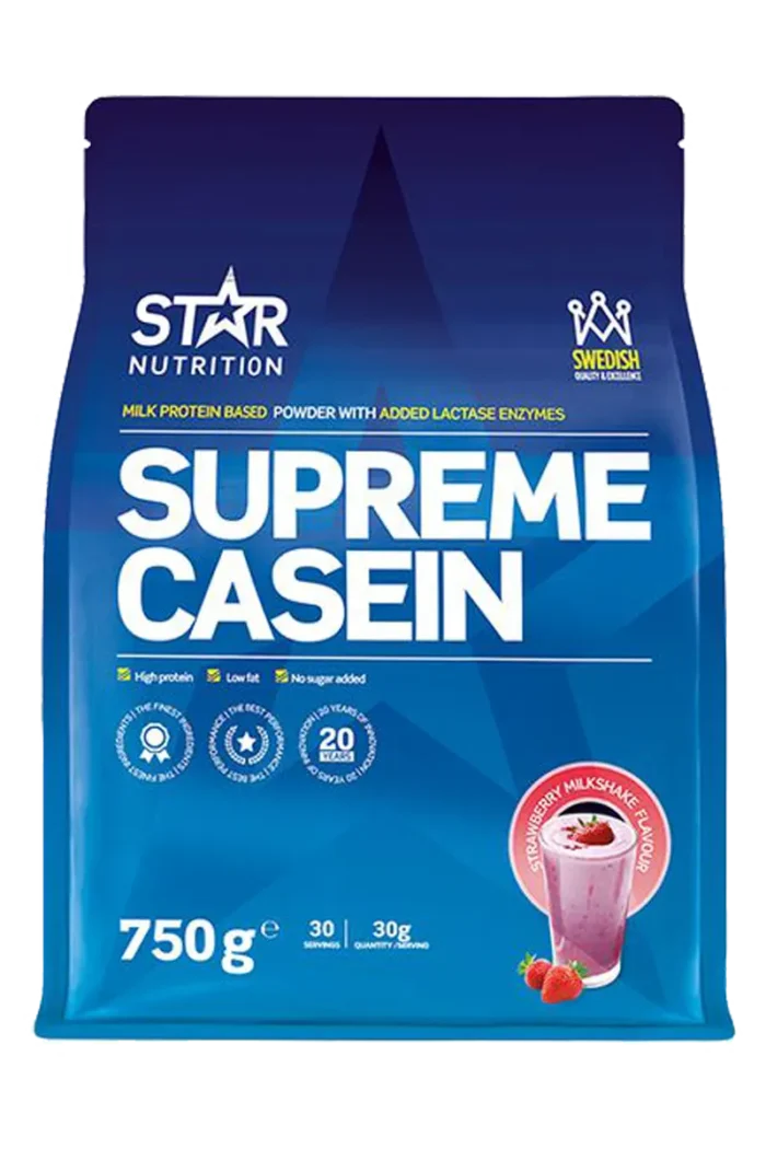 Star Nutrition Supreme Casein - 750g – Strawberry Milkshake Star Nutrition Supreme Casein - 750g – Strawberry Milkshake