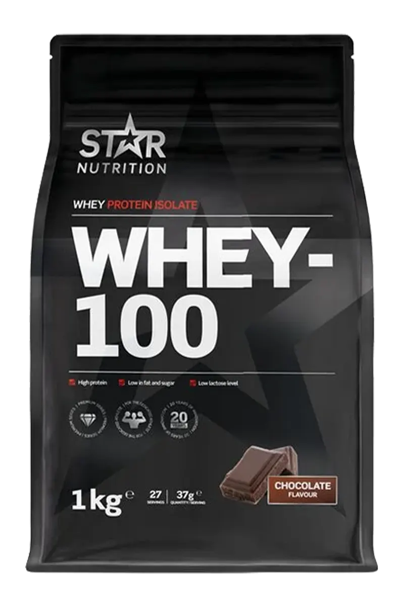 Star Nutrition Whey 100, myseproteinisolat CHOKLAD