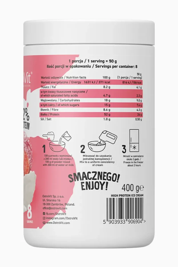 OstroVit High Protein Ice Cream - 400 g - Bilde 2