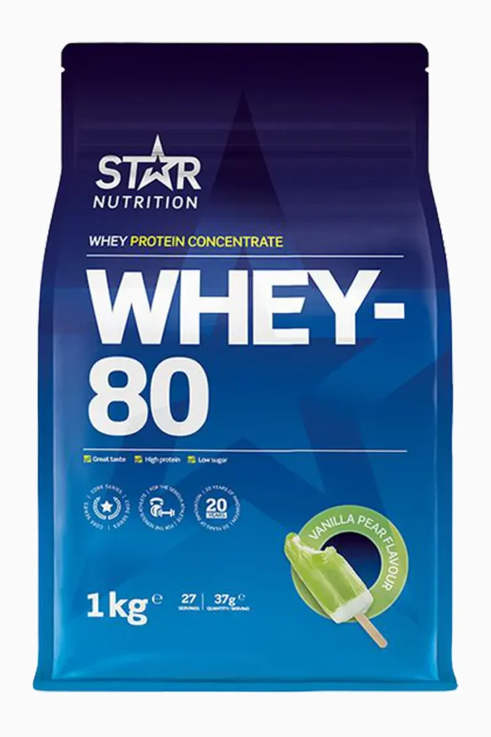 Star Nutrition Whey-80 Protein - 1kg – Vanilla Pear