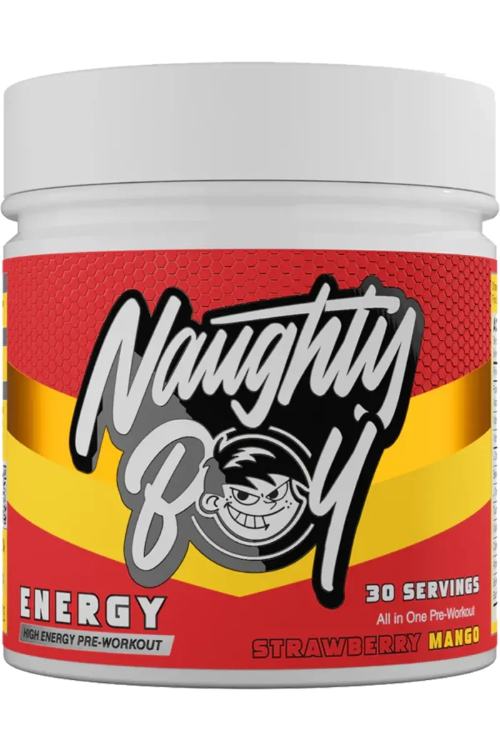 NaughtyBoy® Energy PWO - 390g – Strawberry Mango NaughtyBoy® Energy PWO - 390g – Strawberry Mango