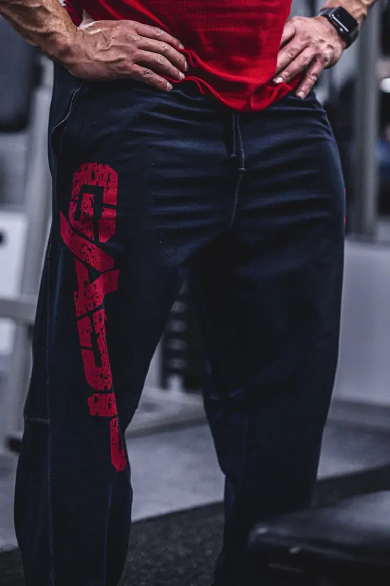 Gasp Vintage Sweatpants - Svart/Rød Treningsbukse – Sort & Rød – S