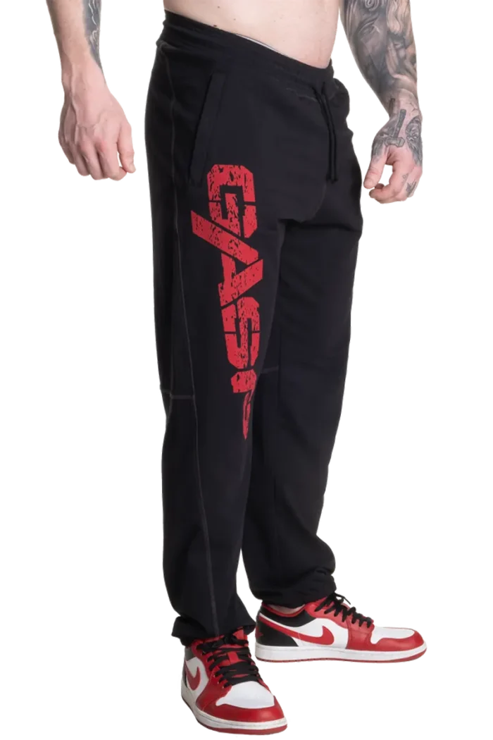 Gasp Vintage Sweatpants - Svart/Rød Treningsbukse - Bilde 4