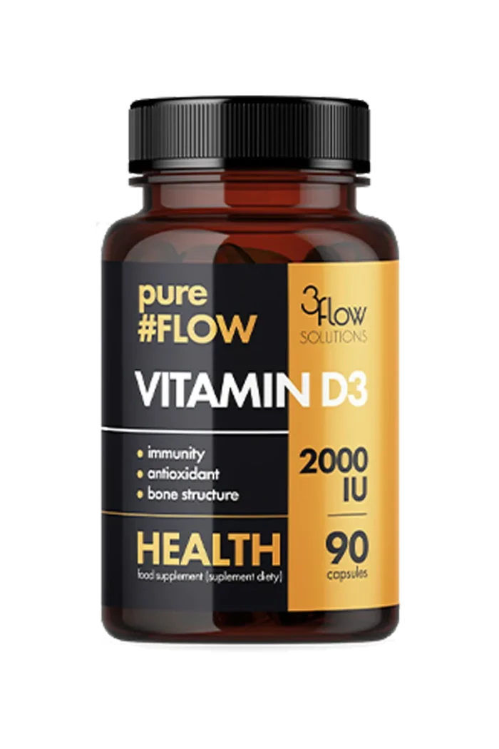 pureFLOW Vitamin D3 2000 IE – 90 kapsler - Bilde 1
