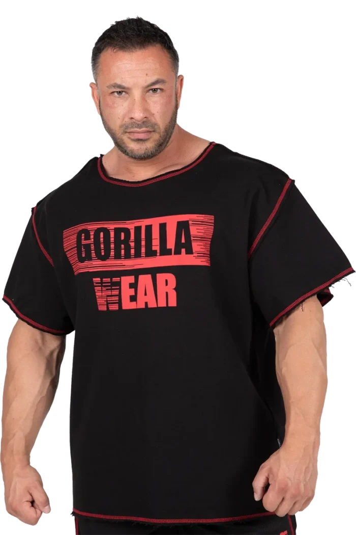 gwwwtbr_1 Wallace Workout Top - Black/Red - Bilde 1