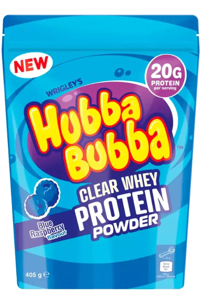 Hubba Bubba Clear Whey Proteinpulver - 405g – Blue Raspberry Hubba Bubba Clear Whey Proteinpulver - 405g – Blue Raspberry