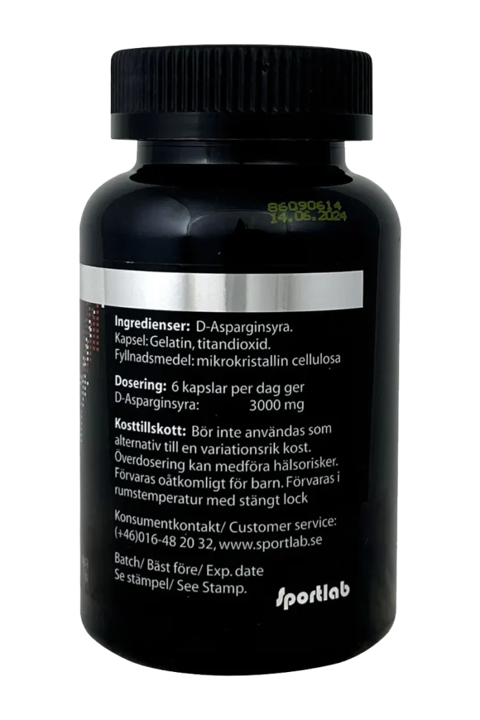 Sportlab DAA (D-Aspartic Acid) - 100 kapsler - Bilde 2