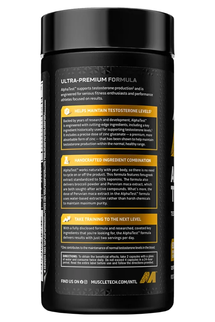 Muscletech ALPHATEST Testobooster - 120 kapsler
