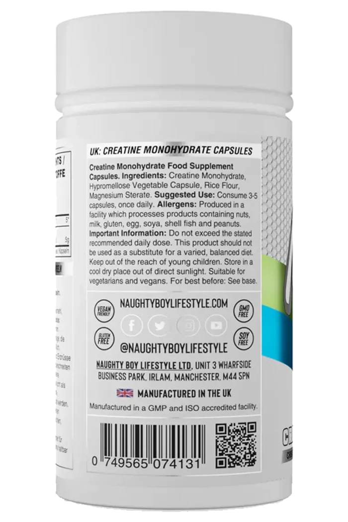Naughty Boy Creatine Caps - 120 kapsler - Bilde 3
