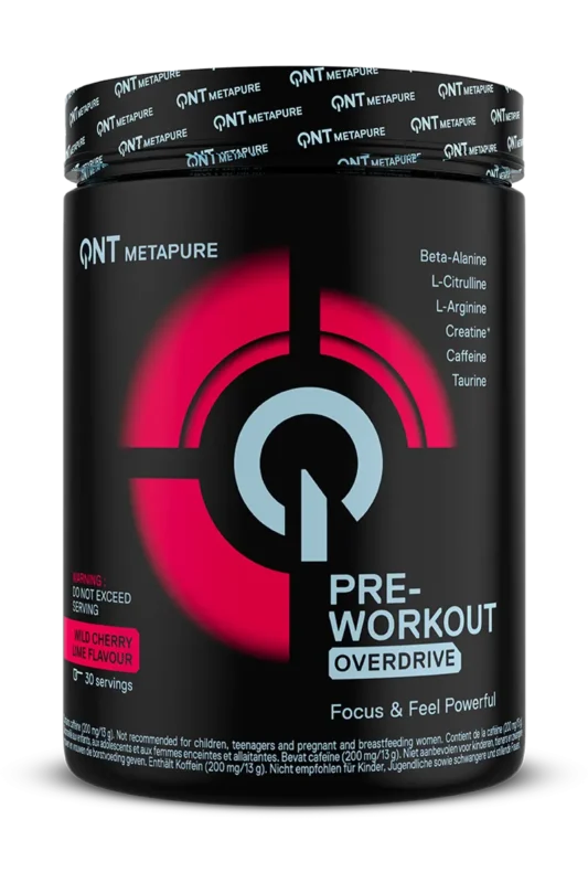 QNT Pre-Workout Overdrive - 390g â Wild Cherry Lime