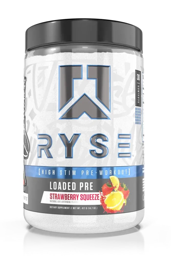 RYSE Loaded Pre-Workout - 393g/441g – Strawberry Squeeze RYSE Loaded Pre-Workout - 393g/441g – Strawberry Squeeze