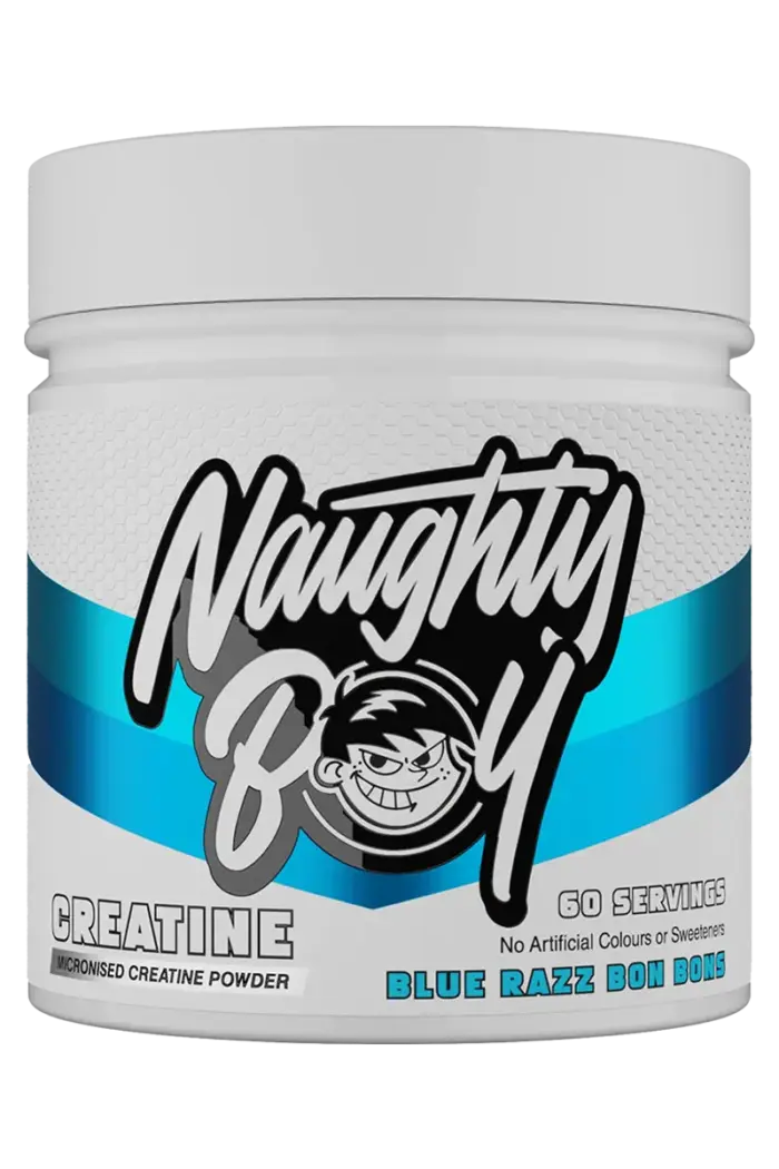 Naughty Boy Falvoured Creatine - 300g – Blue Razz Bon Bons Naughty Boy Falvoured Creatine - 300g – Blue Razz Bon Bons