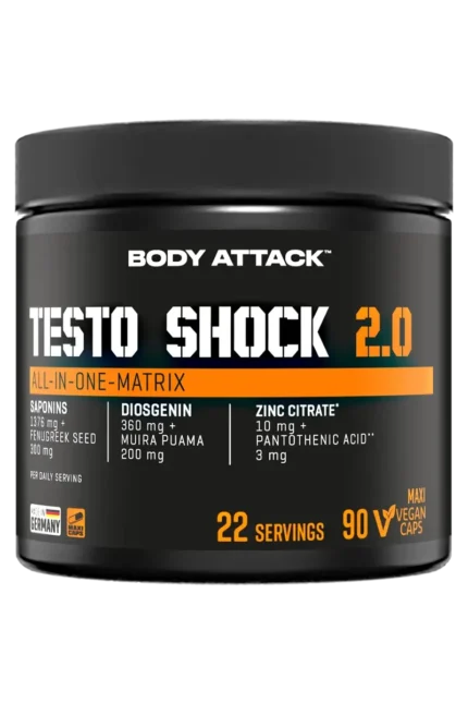Body Attack Testo Shock 2.0 - 90 kapsler