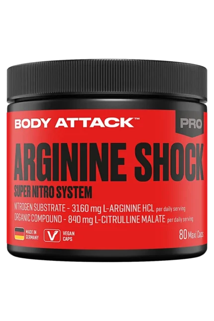 Body Attack Arginine Shock - 80 kapsler