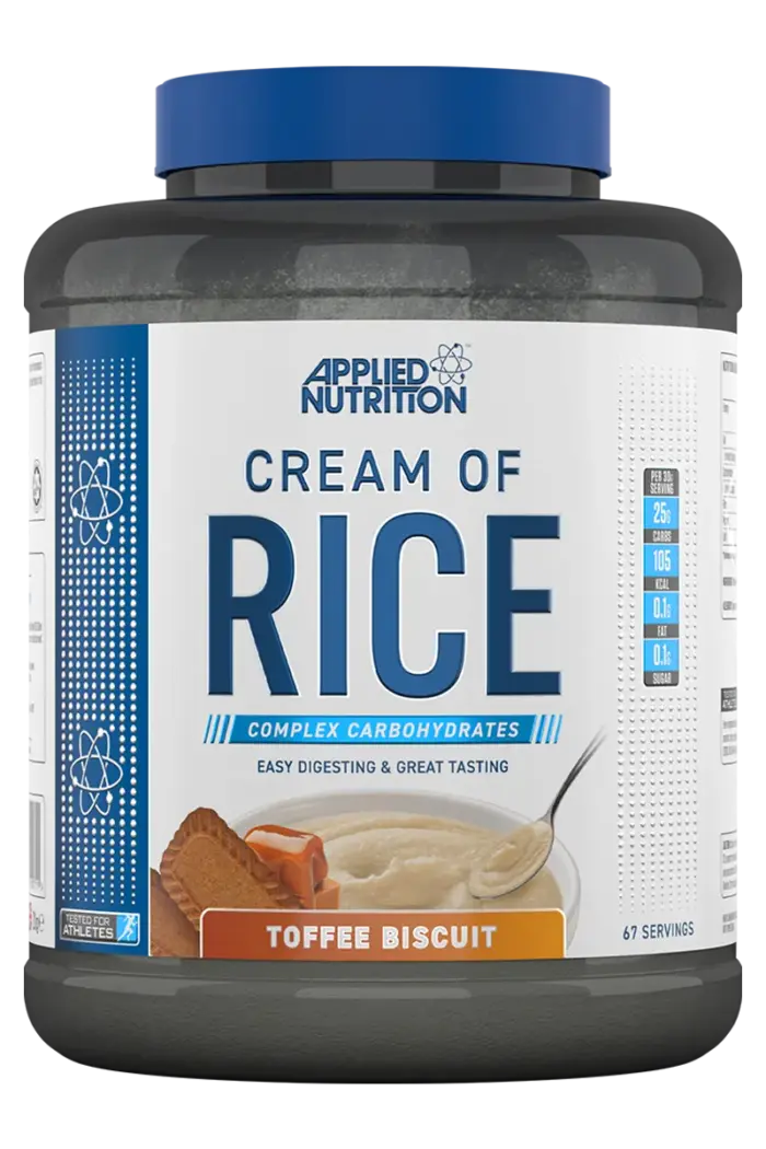 Applied Nutrition Cream of Rice - 2000g – Toffee Biscuit Applied Nutrition Cream of Rice - 2000g – Toffee Biscuit