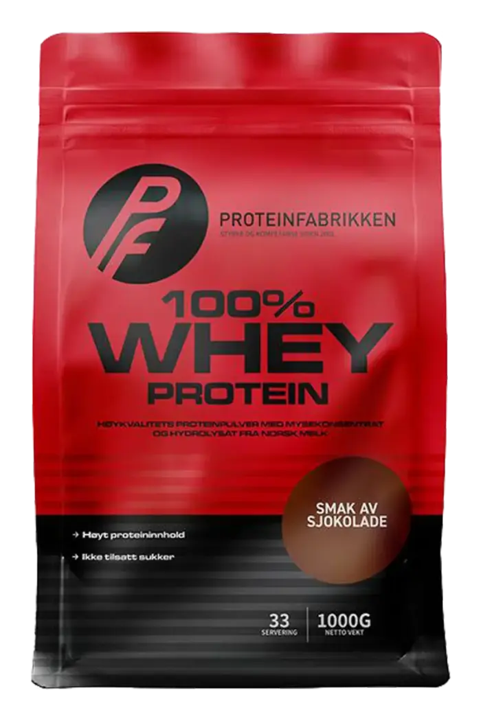 PF 100% Whey Protein - 1000g – Sjokolade