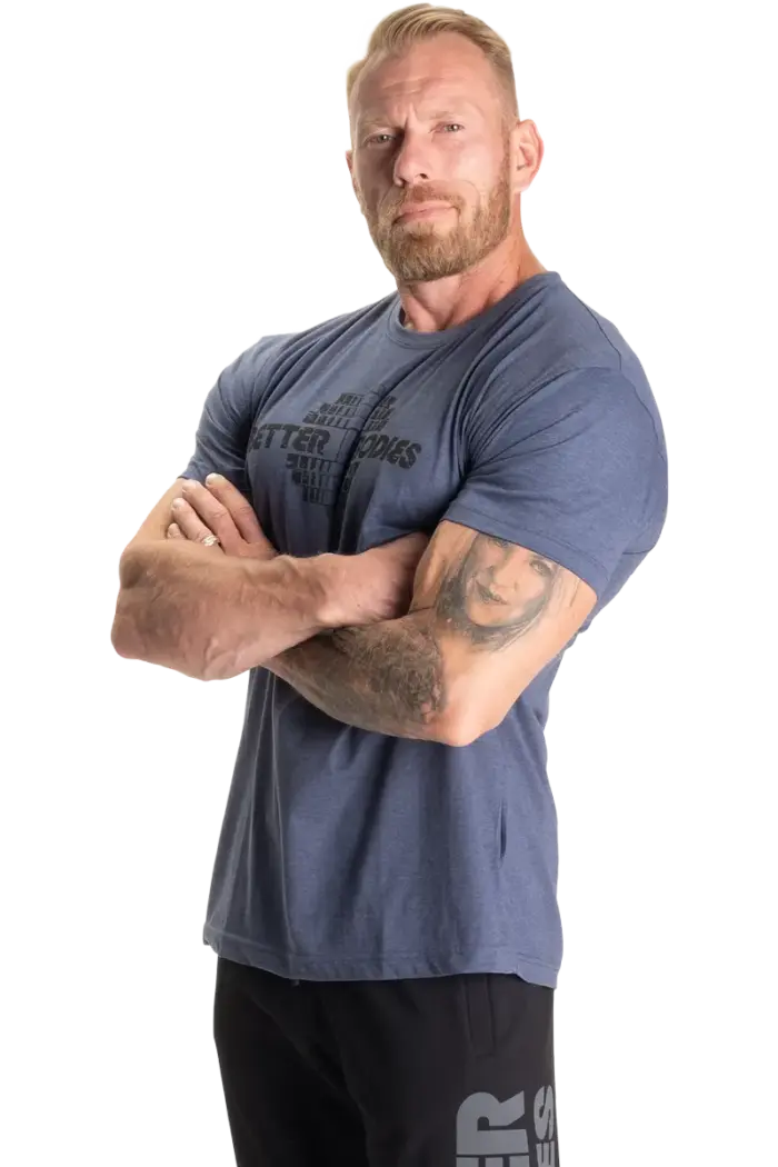 Better Bodies Recruit Tee - Sky Blue Melange - Bilde 4