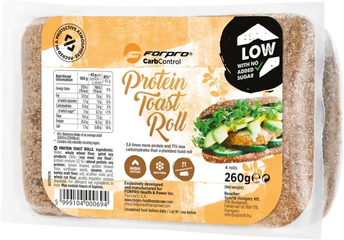 Forpro Protein Toast Roll - 4x65g - Bilde 2